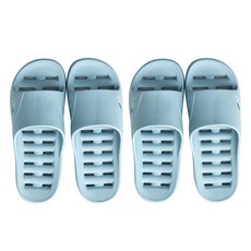 基本款柔軟排水男性浴室拖鞋 藍色, 2個