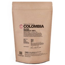 X-COFFEE 哥倫比亞綜合咖啡豆, 1公斤, 1包, 未研磨