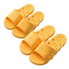 RIVER-GREEN 簡易指壓排水女性浴室拖鞋, 黃色, 2組