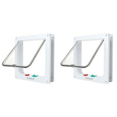 寵物雙向門 2入, 白色的