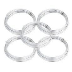 OON 鋁製工藝用鐵絲 2.0mm x 4.5m, 5個, 銀色