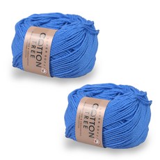 Cotton Tree 100% 匹馬棉 24支編織線, 28 藍色, 2個