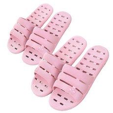 防滑排水女浴室鞋粉色, 2套
