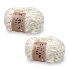 Cotton Tree Pima 100%純棉 24支編織線, 19 象牙白, 2個