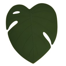 Dailylike 樹葉造型矽膠防滑地墊, 龜背芋, 1個