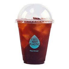 생분해 옥수수 아이스컵 Tall 354ml + 돔리드 뚜껑, 100개, 1세트