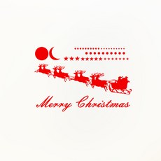 聖誕老人裝飾壁貼 X020, 紅色的