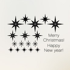 雪花星星貼紙 X122, 黑色的