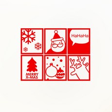 聖誕框框貼紙 X016, 紅色的