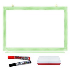 一般型白板 + 2種白板筆 + 雙面擦套組, 綠色木紋