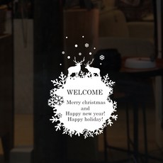 雪與馴鹿貼紙 X089, 白色的