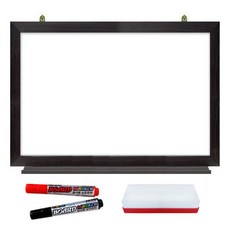 一般型白板 + 2種白板筆 + 雙面擦套組, 胡桃木紋