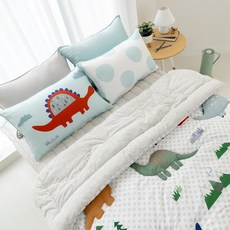 myhouSE 孩童恐龍印花羽絨被+枕套+床墊, 混色