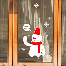 Twopage 聖誕裝飾貼紙 X025雪人, 單一顏色