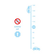 투페이지 노유턴 키재기 스티커 D023, 하늘색 + 빨간색