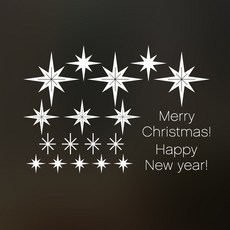 雪花星星貼紙 X122, 白色的