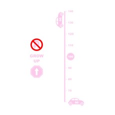투페이지 노유턴 키재기 스티커 D023, 분홍색 + 빨간색