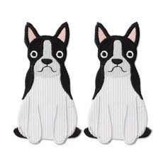 時尚風格刺繡布章, 波士頓㹴, 2個