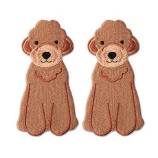 時尚風格刺繡布章, 貴賓犬, 2個