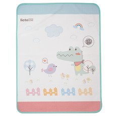 lieto 插畫圖案棉質防水墊, 鱷魚款, 1張