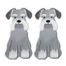 時尚風格刺繡布章, 雪納瑞, 2個