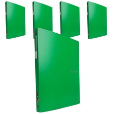 ECO Chungwoon 多色透明迷你O型環3孔活頁夾, 綠色, 5個