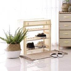 BELLELIFE 實木布料三層抽屜櫃, 象牙白