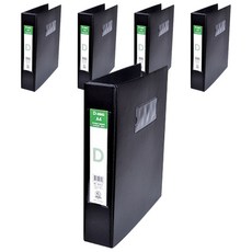 ECO Chungwoon 高頻D環活頁夾5cm, 黑色的, 5個