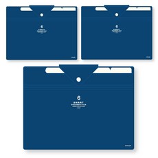 My File 6格索引多功能文件夾 24-2000, 海軍藍, 3個