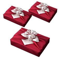 tongshop 絲質雙層包袱巾 70 x 70 cm, 深紅色 + 象牙白(116), 3個