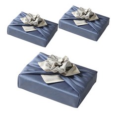 tongshop 絲質雙層包袱巾 70 x 70 cm, 天藍色 + 象牙白(109), 3個