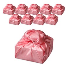 tongshop 絲質單層包裹布 55 x 55 cm, 玫瑰粉色(611), 10個