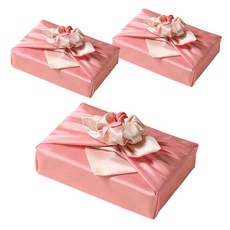 tongshop 絲綢雙層包袱巾 110 x 110 cm, 玫瑰粉色 + 象牙白(111), 3個