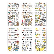 日記裝飾貼紙組 48入, 混色, 12組