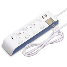 High Tab設計USB 2孔獨立開關延長線 4孔 16A HIPUMP-4, 1.5m, 1個