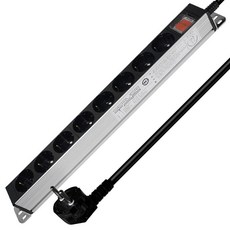 SERVER TAP 歐式鋁製1開8插延長線, 1.5m, 1個