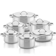 Queen's Sense Arte 5 壺套裝 6 件, 單色, 單柄鍋18cm+雙耳鍋16cm+20cm+24cm+火鍋湯鍋24cm+燉鍋28cm