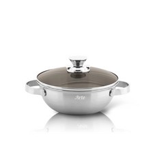 QUEEN SENSE Arte電磁爐適用5層304不鏽鋼雙耳萬用鍋, 20cm, 混色