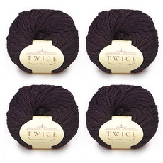 트와이즈 뜨개 털실 100g, 406 다크브라운, 4개