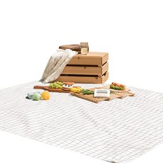 juho DECO 方格野餐墊 L號+收納袋, 混色