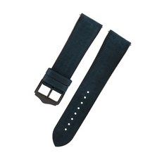 비쉐르 갤럭시 프론티어/기어S3/워치3/워치4클래식 22mm 벨벳콩 레더 밴드 스트랩 (45/46mm 호환 가능), 블루, 1세트