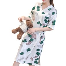 女款可愛浴袍 葉子圖案, 1型, 1個