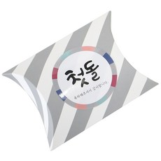 迷你條紋半月盒100p+石貼傳統100p, 灰色, 1套