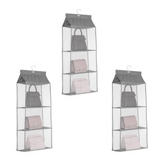 GUNU 懸掛式包包收納架 3層 灰色, 3個