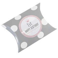 迷你波點半月盒 100p + 石貼粉彩粉紅色 100p, 灰色, 1套