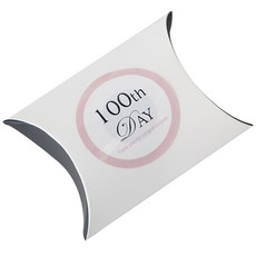 迷你感謝半月盒 100入+百日貼紙 淡粉色 100入, 白色的, 1套