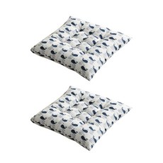 印花亞麻方形坐墊 2入