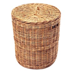 클래식 슬리밋 등나무 뚜껑 원형 라탄바구니 F604-1, 1개