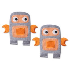 風格刺繡布章, 夾子機器人, 2個