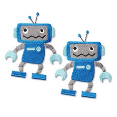 風格刺繡布章, 電視機器人, 2個